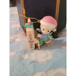 Precious Moments BOY PLAYING PIANO Christmas Ornament - 1996 PMI